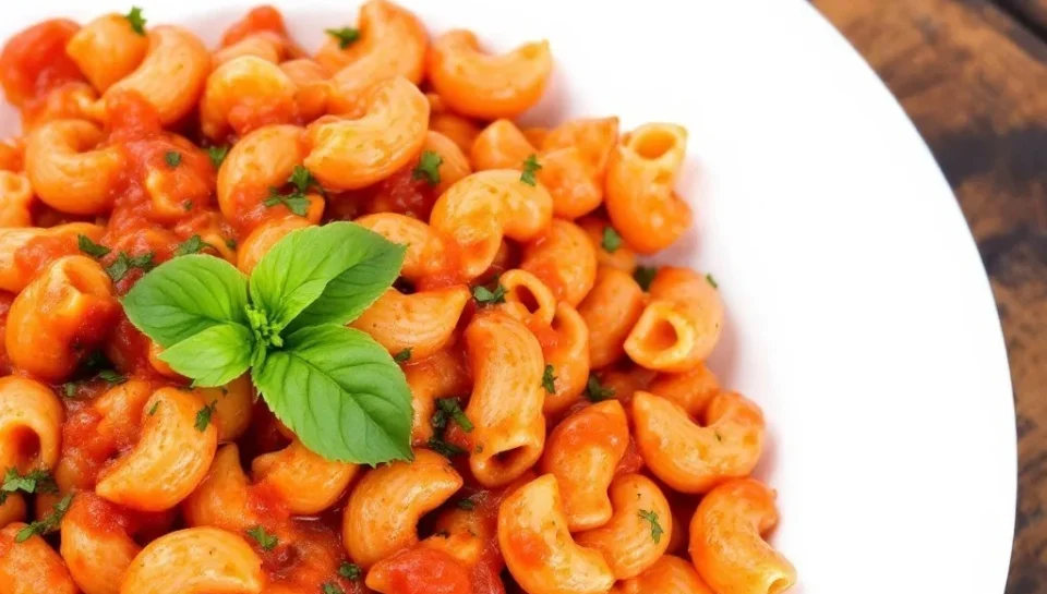 Creamy Tomato Basil Sauce Chifferi Pasta