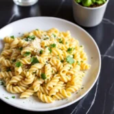 Fusilli with lemon cream sauce