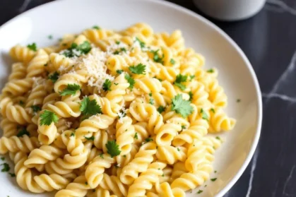 Fusilli with lemon cream sauce