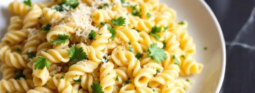 Fusilli with lemon cream sauce