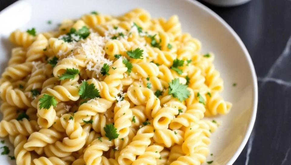 Fusilli with lemon cream sauce